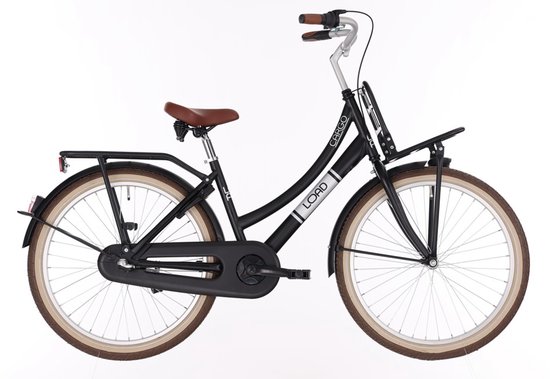 Kinderfiets Meisje 24 inch BFN Cargo Load – Zwart – 3 Versnellingen – Terugtraprem – Met Verlichting en Slot van Merkloos