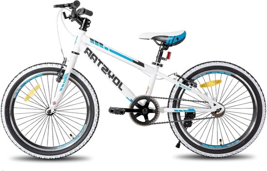 Kinderfiets Mountainbike - Jongens Meisjesfiets - Veilig Fietsen - Dubbele Remmen - 24 Inch - Wit van Merkloos