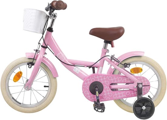 Kinderfiets - Peuterfiets Kleuter - Leren Fietsen - Verstelbaar Stuur Zadel - 16 Inch - Lichtroze