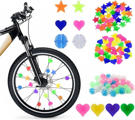 Kinderfiets spaakkralen - set van 210 - Fiets spaken versiering kralen - Glow in the dark - Spaakkralen - Fietskralen kind - Spaak Reflectoren - Spaak Versiering - Multicolor - Kunststof - Decoraties voor meisjes en jongens van Kinder