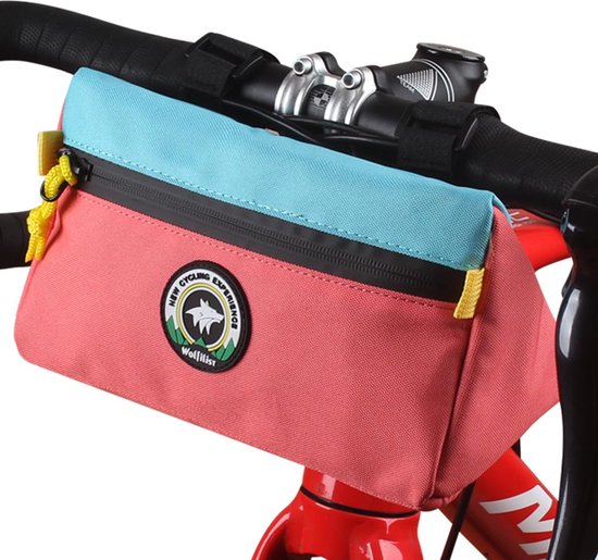 Kinderfiets, stuurtas, loopfiets, stuurtas, waterdicht, 2 l, fietsstuurtas voor, fietstas, frametas, schoudertas voor kinderfiets, scooter, loopfiets, driewieler, scooter, racefiets, MTB, roze van Kinder