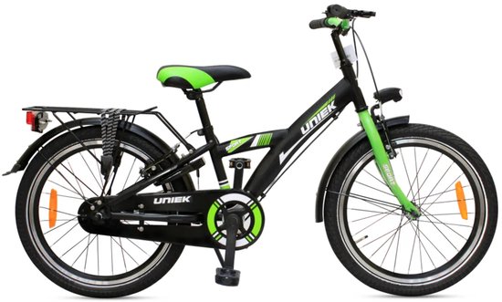 Kinderfiets Uniek 1S 20'' Zwart/Groen