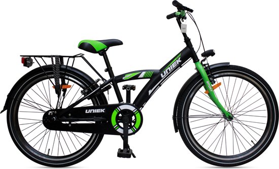 Kinderfiets Uniek 1S 24'' Zwart/Groen