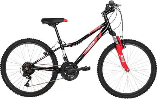 Kinderfiets Uniek Attack J 24" 6v Zwart / Rood