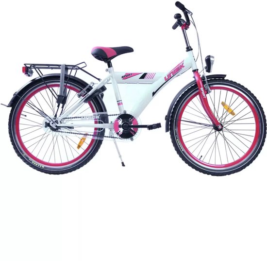 Kinderfiets Uniek Funride (V-Brake + Cb) J 24'' 1V Wit / Rood