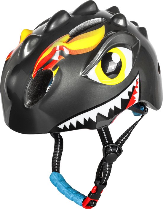 Kinderfietshelm Dino Pro Sport Lights - 46/51cm - Fietshelm voor kinderen - Kinderhelm van Merkloos