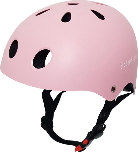 Kinderfietshelm Pro Sport Lights - skate Fietshelm voor kinderen - Matt Roze Pink - kinderhelm 50 - 56 cm van Kinder
