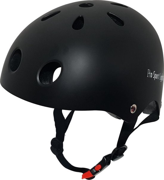 Kinderfietshelm Pro Sport Lights - skate Fietshelm voor kinderen - Matt Zwart - kinderhelm 50 - 56 cm van Kinder