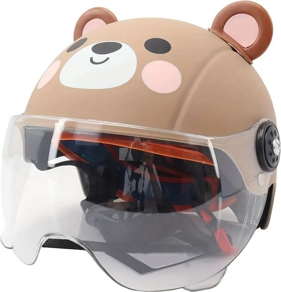 Kinderhelm - Kinderhelm fiets - Veiligheid onderweg - Valhelm - Kinderen - 48 tot 54 cm - Bescherming - Teddy - Beer - Lichtgewicht - Verstelbaar van Kinder
