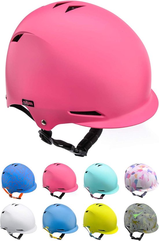 Kinderhelm MTB scooter helm voor downhill scheidingshelm - Meteor fietshelm mountainbike inliner skatehelm BMX - roze - KS02 (52-56 cm) Baby - Kinderen - Beschermingshelm van Kinder