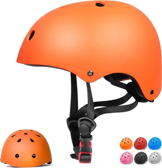 Kinderhelm Oranje - Fietshelm - Helm voor Kinderen - Skate Helm Kinderen - SkateHelm - Skate Helm Kind - Helmet - Helmen - Fietshelm Kinderen, Sporthelm - Kinderen van Merkloos