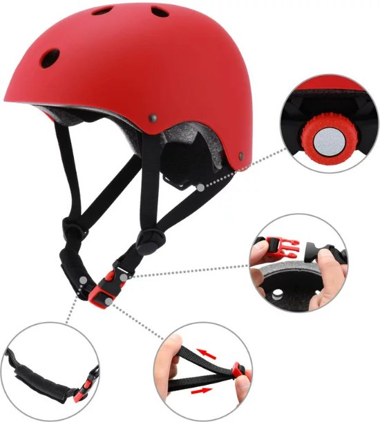 Kinderhelm Rood - Fietshelm - Helm voor Kinderen - Skate Helm Kinderen - SkateHelm - Skate Helm Kind - Helmet - Helmen - Fietshelm Kinderen, Sporthelm - Kinderen van Merkloos