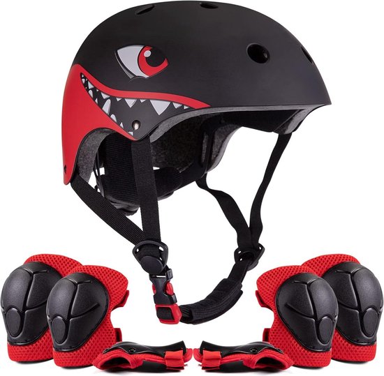 Kinderhelm Skaterhelm fietshelm kniebeschermers set jongens meisjes 2-6 jaar lichte microschaal kniepads loopfiets skateboard motorfiets sport van Kinder