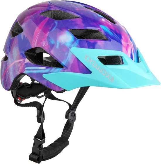 Kinderhelm verstelbaar paars fietshelm voor meisjes en jongens 5-13 jaar voor fiets scooter schaatsen rolschaatsen skateboard 50-57 cm van Kinder