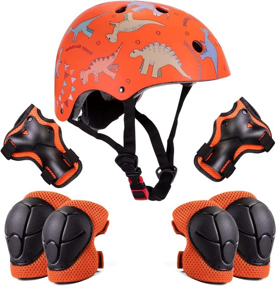 Kinderhelm verstelbare kinderhelm met beschermingsset 50-54 cm skateboarden-klimmen-skatehelm-scooter-loopfiets CE-certificering cadeau jongens meisjes van 2 3 4 5 jaar. van Kinder