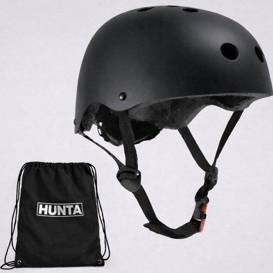 Kinderhelm Zwart - Fietshelm - Helm voor Kinderen - Skate Helm Kinderen - SkateHelm - Skate Helm Kind - Helmen - Maat M -54cm tot 58cm van Merkloos