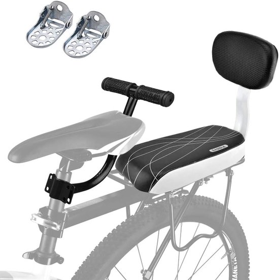 Kinderzitje achter, fietszitje kinderen vooraan kind fiets achterzitplaats armleuning fietsstoel kussen voetsteun set achterzitkussen accessoires met rugleuning, voor kleine kinderen veiligheid