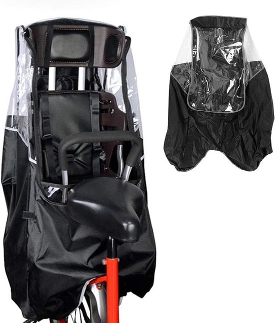 Kinderzitje regenhoes, kinderzitje fietshoes, kinderregenhoes, waterdichte regenhoes voor kinderzitje fiets universeel draagbaar (zwart) van Velo