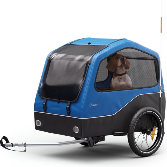 KLARFIT Goldie Home fietsaanhanger - 334 Liter - Max. 40 kg - Inklapbaar - Blauw van Klarfit