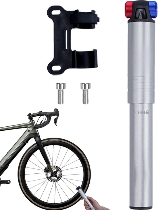 Kleine Bandenpomp - Luchtbal Pomp - Fietsen Banden Oppompen - Hoge Druk 160PSI - Compact Ontwerp - Zilver