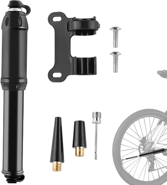 Kleine Fietspomp - Draagbare Pomp - Snel Banden Oppompen - Hogedruk Mechanisme - 19.5 CM Lengte - Zoals Afgebeeld