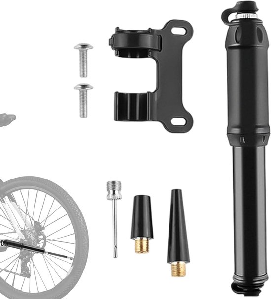Kleine Fietspomp - Mini Luchtpomp - Fietsbanden Vullen - Hogedruk Inflatie - 3 x 19.5 cm - Zilver