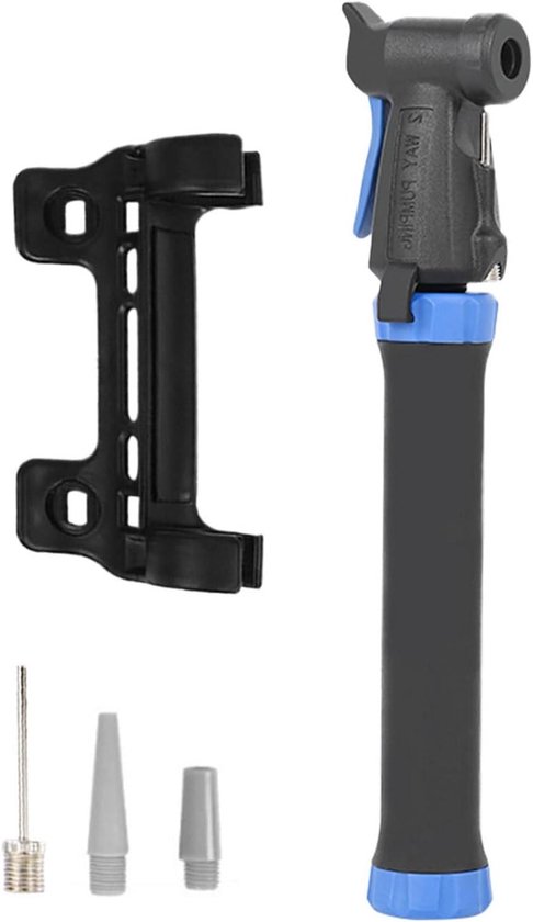 Kleine Fietspomp - Reis Luchtpomp - Fietsbanden Oppompen - Hoge Druk Output - 21.2 cm - Zwart blauw