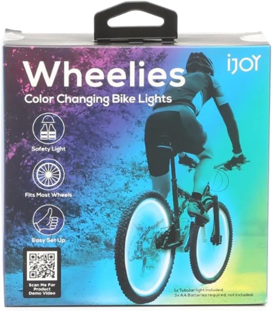 Kleurwisselende Fietswielverlichting - Batterij-Aangedreven 2,1m LED Lichtbuis voor Veilig Fietsen in de Nacht
