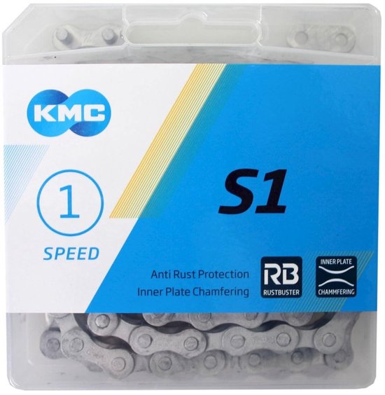 KMC ketting - singlespeed - roestbestendig - 112 schakels - mat zilver