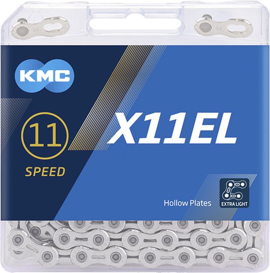 Kmc X11el Fietsketting 1/2"-11/128​​​​​​​" 118 Schakels 11v zilver van KMC