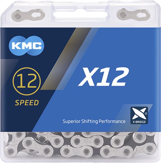 KMC X12 Fietsketting - Zwart Zilver (126 links) van KMC