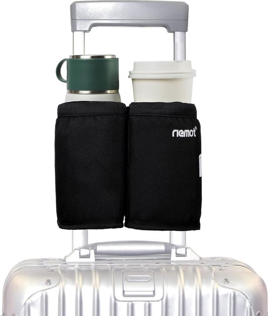 Koffer Bekerhouder voor Koffie Drinkbeker Flessenhouder Bagage Bekerhouder Extra Tas - Opvouwbaar Praktisch Reisaccessoire Accessoire voor Reizigers, Stewardessen, Verstelbaar van KoffeR