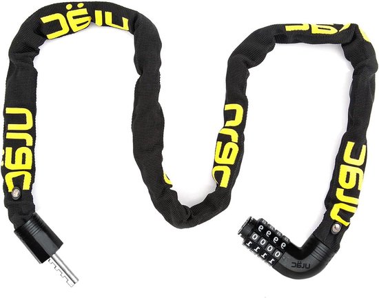 Kombat Bike Chain Lock Combo Heavy-Duty Anti-Diefstal Stalen Kettingslot - Fiets Motorfiets Deur Hek - 7 mm x 100 cm - zwart van Kombat