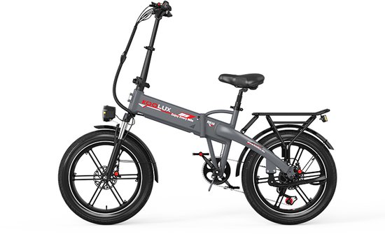 KOOLUX | RK10 E-Bike Vouwfiets | 20 x 4.0 Dikke Banden | 48V 13Ah 624Wh Accu | LCD Scherm | 250W Motor | Max 25 km/u | 70-120 km Bereik | NFC Ontgrendeling | App Connect | Shimano 7-Speed | Opvouwbaar | Grijs van KOOLUX