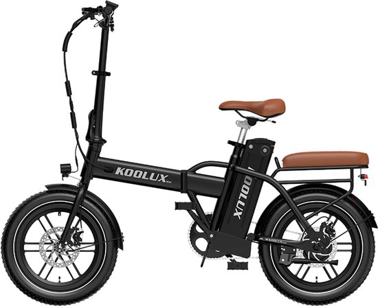 KOOLUX - X10 Elektrische Vouwfiets - E-Bike - 16 x 3.0 Inch Dikke Banden - 36V 13Ah Lithium Accu - 250 W Motor - Maximaal 25/u - Maximaal bereik 55km - LCD Scherm - Zwart van KOOLUX