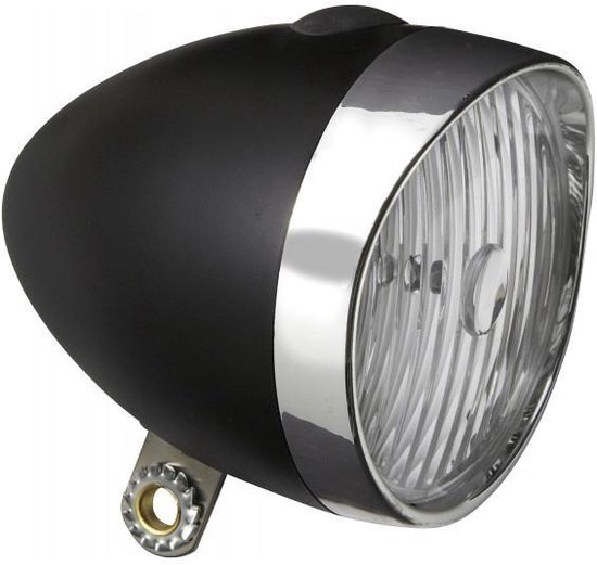 Koplamp Edge Retro 3 Leds incl. batterijen - zwart/chroom (werkplaatsverpakking)