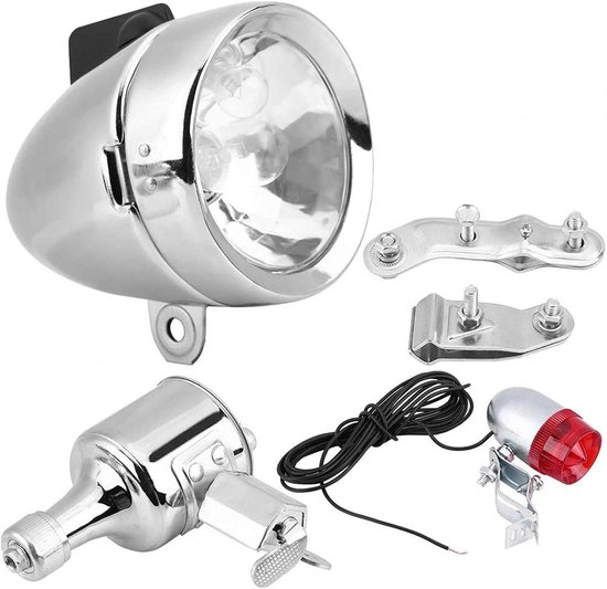 Koplamp en Achterlicht Set 12V 6W Wrijving Generator Dynamo Kit - Fiets Gemotoriseerde Elektrische Fiets