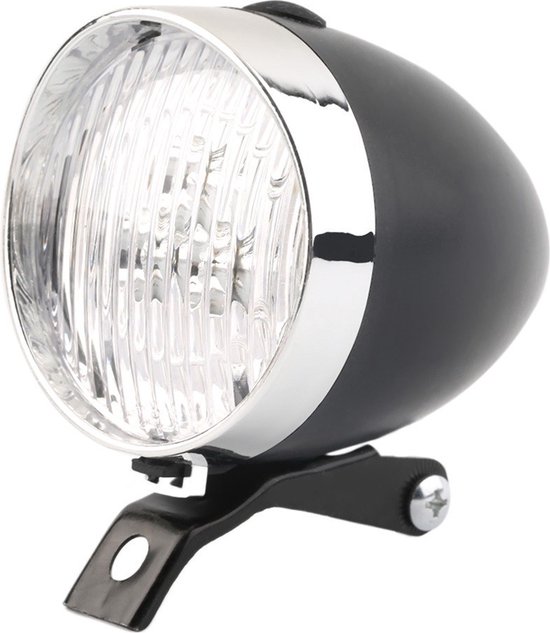 Koplamp Fiets Classic Zwart - Fietsverlichting - Classic - 3 Leds - Zwart