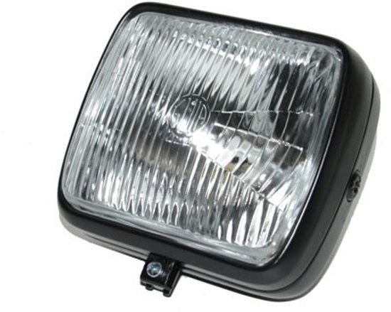 Koplamp vierkant GUIA zwart voor Kreidler, Zundapp