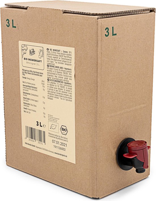 KoRo | Bio gembersap bag-in-box 3 L van Merkloos