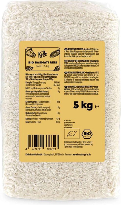 KoRo | Bio witte basmatirijst 5 kg