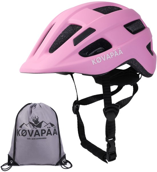 Køvapää® Lappi Fietshelm – Maat S/M (52–56 cm) – Inclusief Opberghoes en Regenhoes - Roze