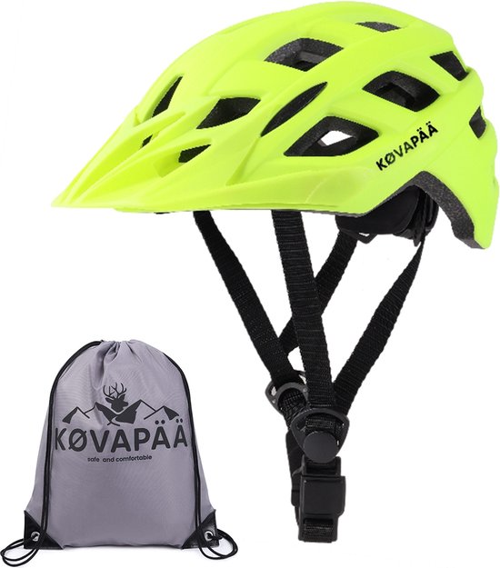 Køvapää® Tolva - Fietshelm - Lemon - Maat 56-61 cm - M/L - Afneembaar vizier - Fietshelm Volwassenen - Fietshelm Dames - Fietshelm Heren - Mountainbike Helm - Fietshelmen - Fietshelmen - fietshelm dames elektrische fiets - Fietshelm Dames Volwassenen