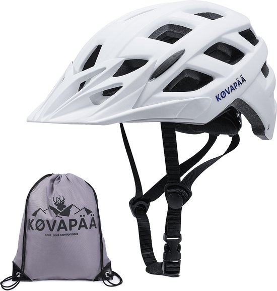 Køvapää® Tolva - Fietshelm - Wit- Maat 56-61 cm - M/L - Afneembaar vizier - Fietshelm Volwassenen - Fietshelm Dames - Fietshelm Heren - Mountainbike Helm - Fietshelmen - Fietshelmen - fietshelm dames elektrische fiets - Fietshelm Dames Volwassenen van Merkloos