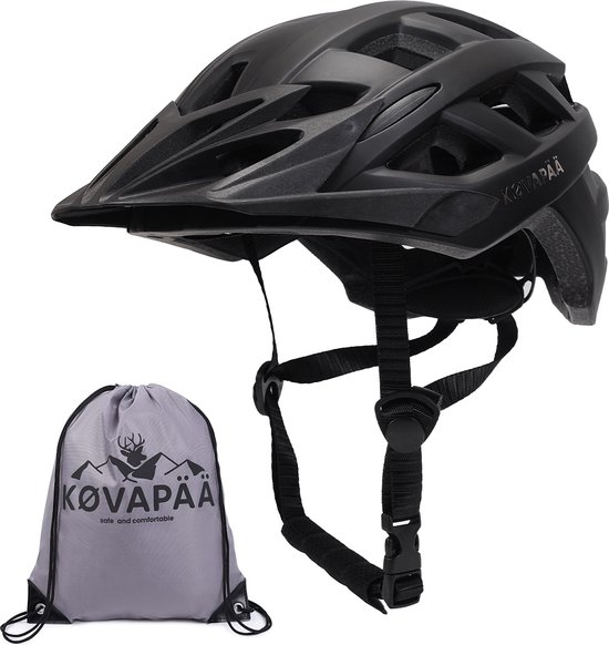 Køvapää® Tolva - Fietshelm - Zwart - Maat 56-61 cm - M/L - Afneembaar vizier - Fietshelm Volwassenen - Fietshelm Dames - Fietshelm Heren - Mountainbike Helm - Fietshelmen - Fietshelmen - fietshelm dames elektrische fiets - Fietshelm Dames Volwassenen van Køvapää