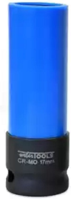 Krachtdop 17 mm Blauw-1/2'' Aansluiting-17mm-Chrome Molybdenum krachtdop voorzien van een nylon huls om uw aluminium velgen te beschermen van Vigor