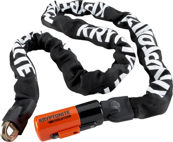 Kryptonite Evolution 1012-ketting met Geïntegreerd Slot - ART-3 Kettingslot Fiets - Fietsslot Ketting Elektrische Fiets - 120 cm - Staal - Zwart van Kryptonite