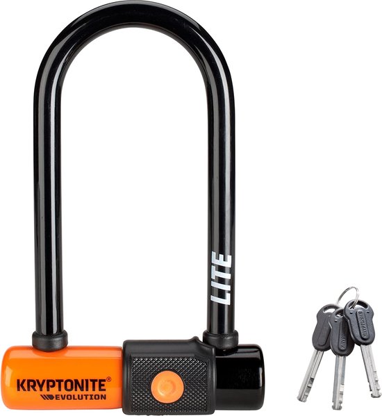 Kryptonite Evolution Lite Mini-6 Beugelslot Fiets - ART-2 - Slot voor (Elektrische) Fietsen - Lichtgewicht - 7x15,2 cm - Oranje van Kryptonite