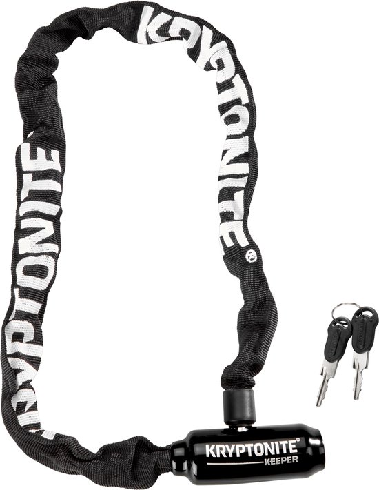 Kryptonite Keeper 585-ketting met Geïntegreerd Slot - Kettingslot Fiets - Fietsslot met Ketting Elektrische Fiets - 85 cm - Staal - Zwart van Kryptonite