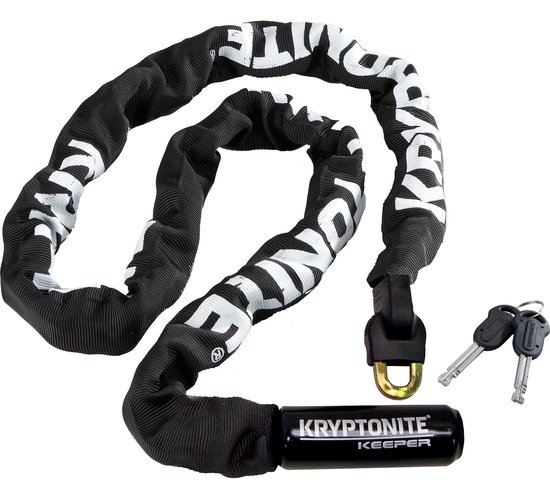 Kryptonite Keeper 712-ketting met Geïntegreerd Combinatieslot – Kettingslot Fiets – Fietsslot Elektrische Fiets – 120 cm – Staal – Zwart van Kryptonite